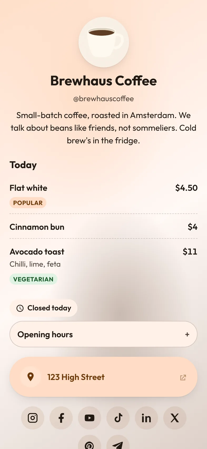 Café Daily template