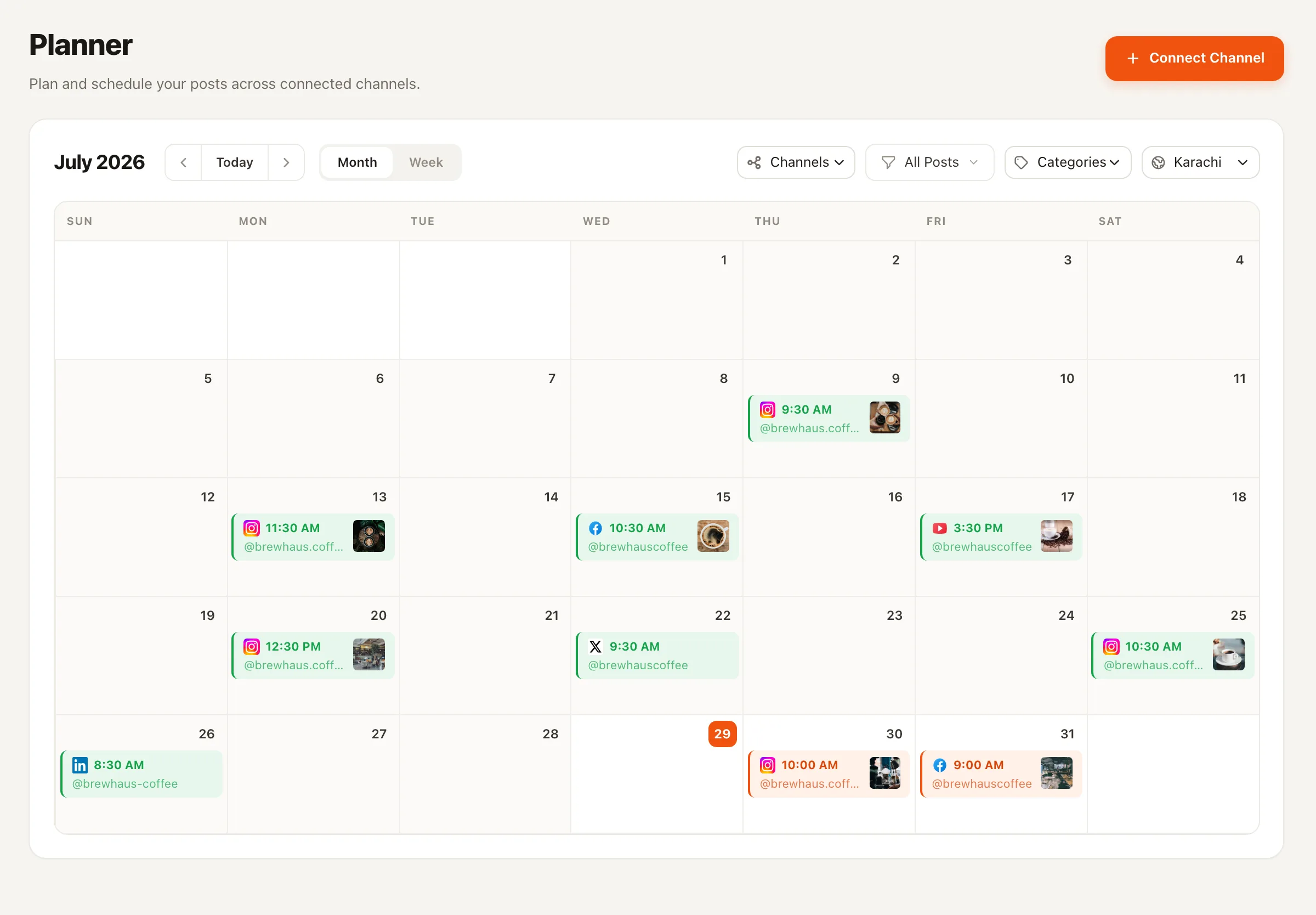 The Nimply dashboard an agency account lead sees inside a client workspace